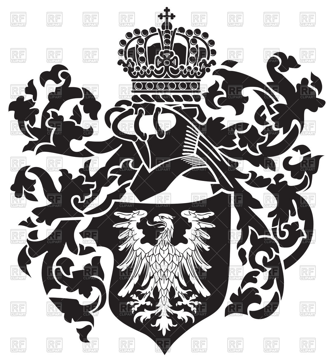 1108x1200 Heraldic Eagle On Royal Coat Of Arms Vector Image Of Signs