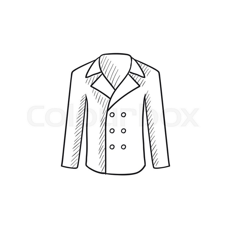800x800 Male Coat Vector Sketch Icon Isolated Stock Vector Colourbox