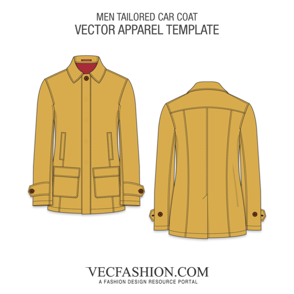 600x600 Men Car Coat Vector Template
