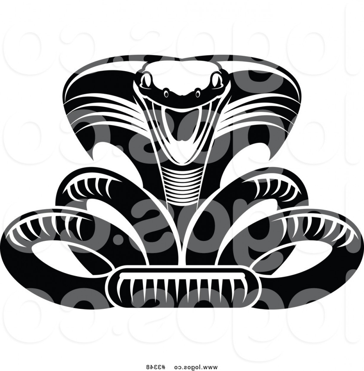 1228x1252 Royalty Free Vector Of A Black And White Viper Or Cobra Logo
