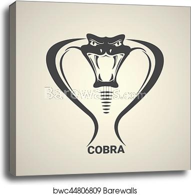 382x390 Vector Dangerous Cobra Snake Icon, Canvas Print Barewalls