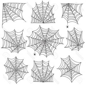 300x300 Halloween Spiderweb Vector Borders Corners Frame Cobweb Dividers