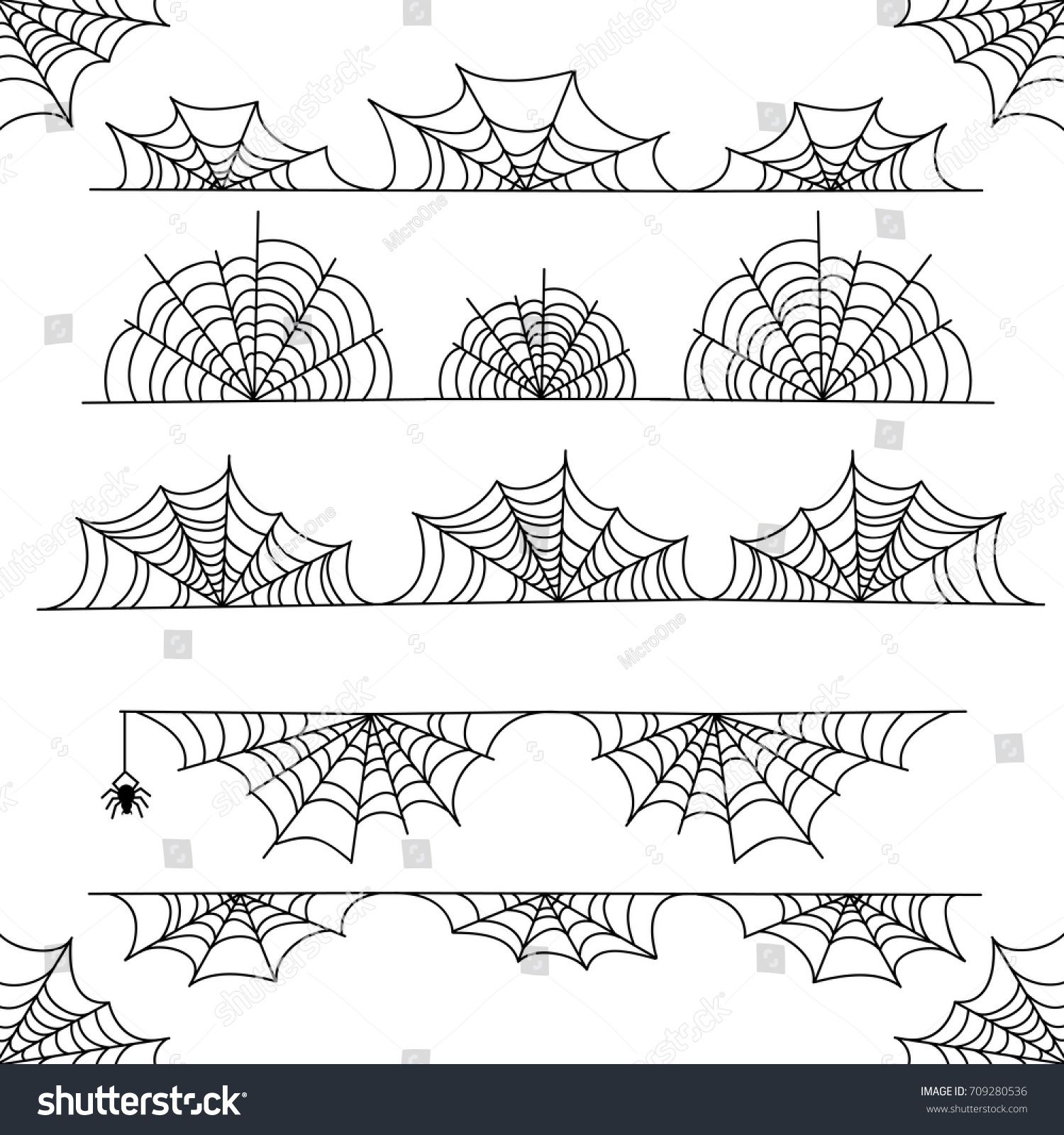 1500x1600 Halloween Cobweb Vector Frame Border And Dividers Isolated