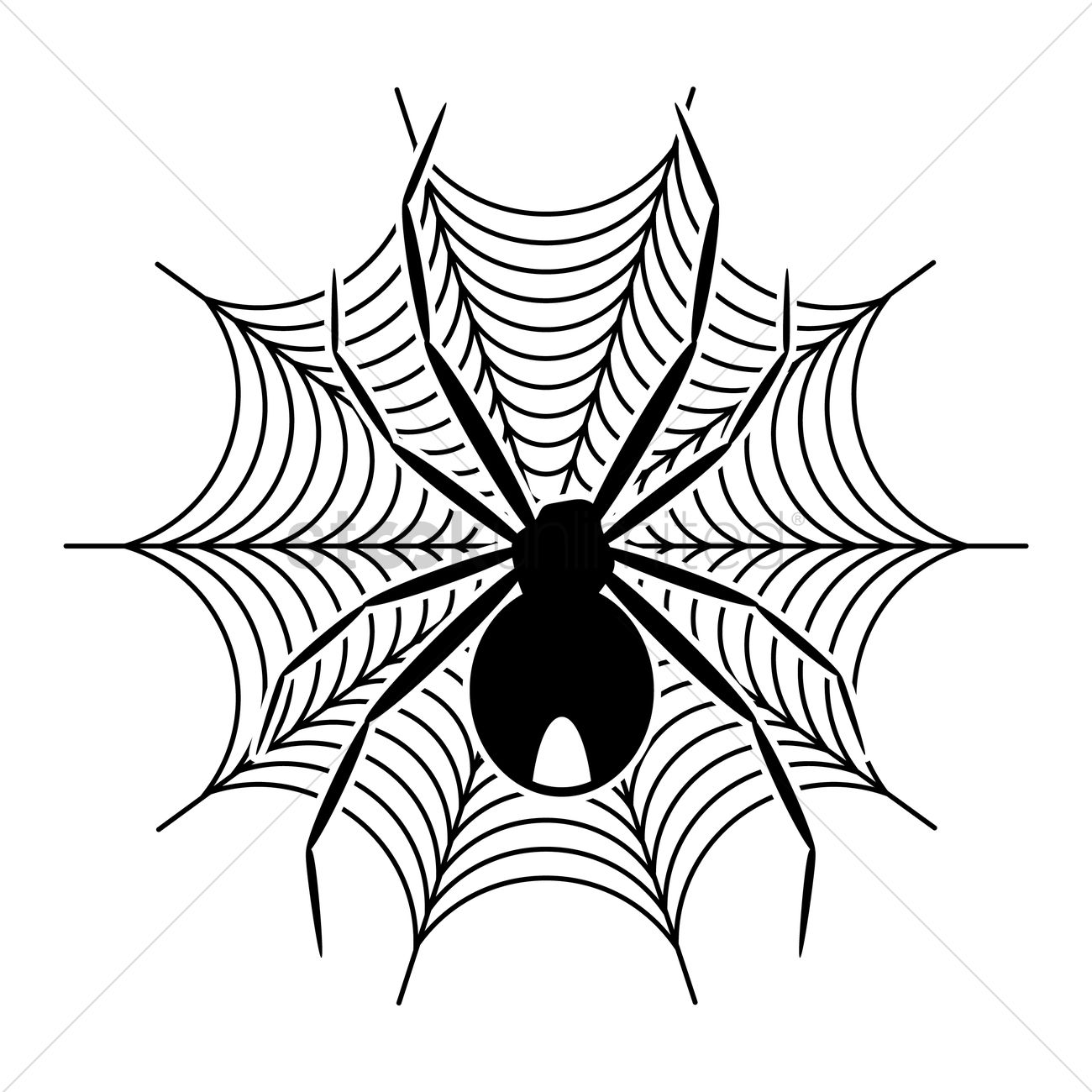 1300x1300 Spider And Cobweb Vector Image
