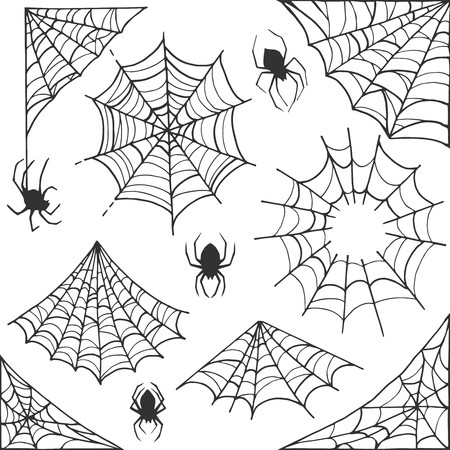 450x450 Spider Web Vector Halloween Symbol Cobweb Decoration Elements
