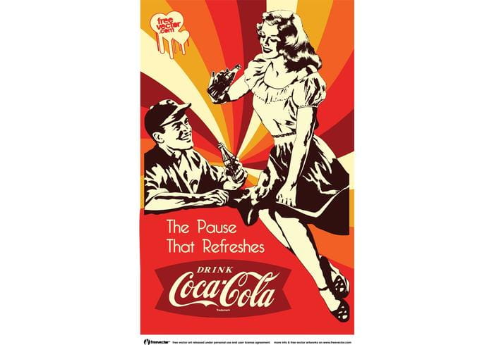 Vintage Coca Cola Poster Vector Free Graphics 700x490 Vintage Coca Cola Poster Vector Free Graphics