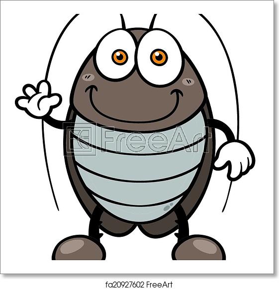 561x581 Free Art Print Of Cockroach Vector Illustration Of Cartoon