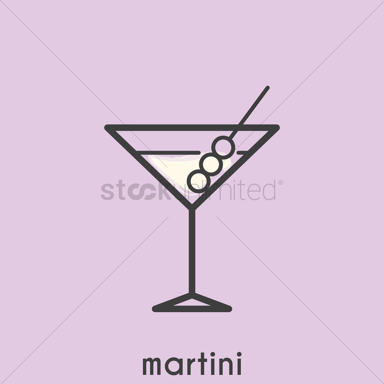1300x1300 Martini Glass Vector Image