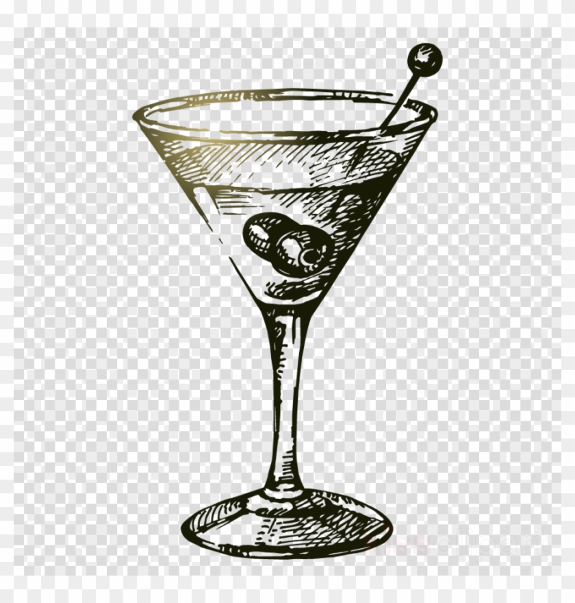 840x880 Cocktail Glass Vector Vintage Clipart Martini Cocktail