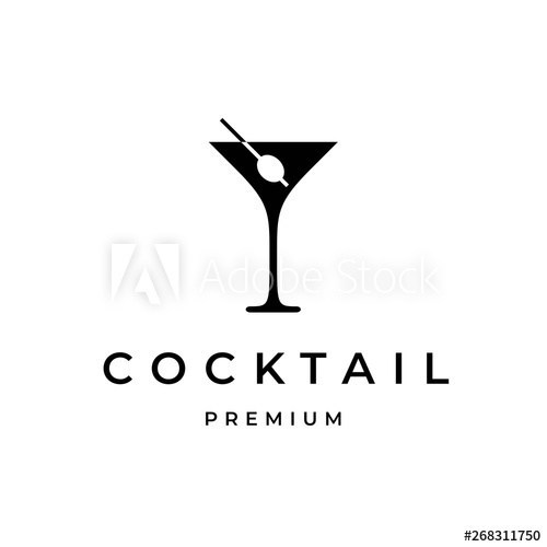 500x500 Cocktail Logo Design Template