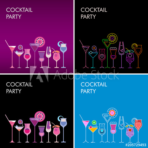 499x500 Cocktail Party Vector Backgrounds