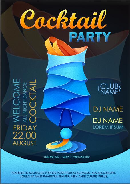 455x645 Cocktail Party Flyer Vector Template Free Download