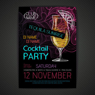 368x368 Free Cocktail Party Invite Vector Free Vector Download