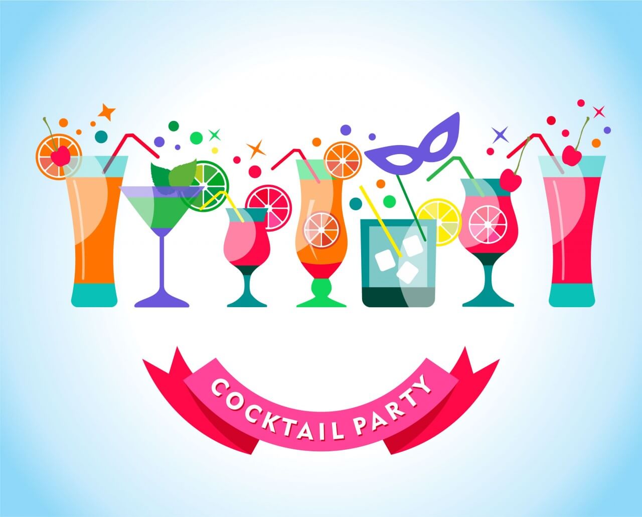 1280x1030 Free Vector Cocktail Party Illustration