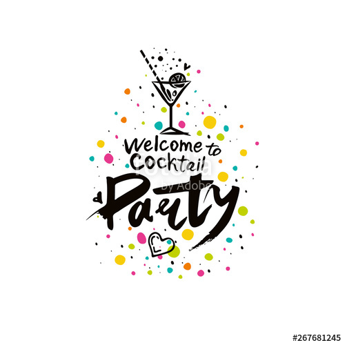 500x500 Welcome To Cocktail Party Vector Cocktail Party Logo Cocktail
