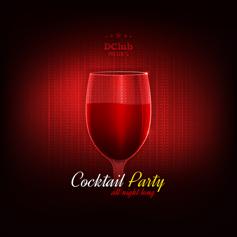 800x800 Cocktail Party Vector Invitation