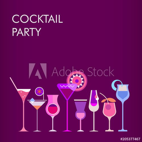 500x500 Cocktail Party Vector Background