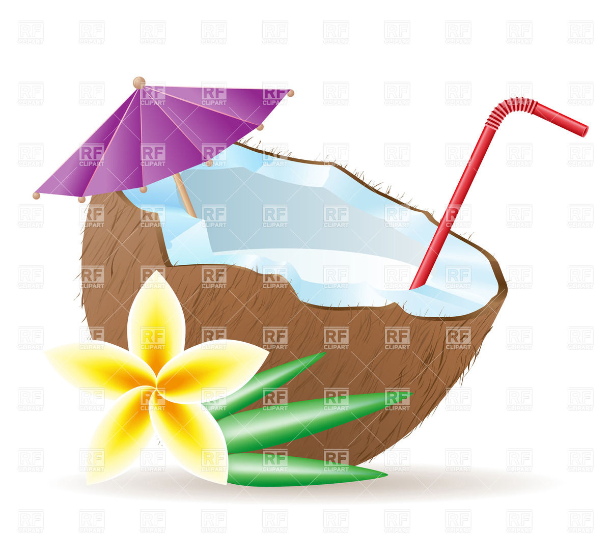 1200x1086 Coconut Cocktail Vector Image Of Food And Beverages Konturvid