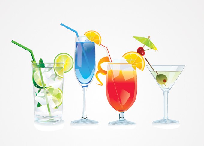 680x486 Free Cocktail Vector Illustrations