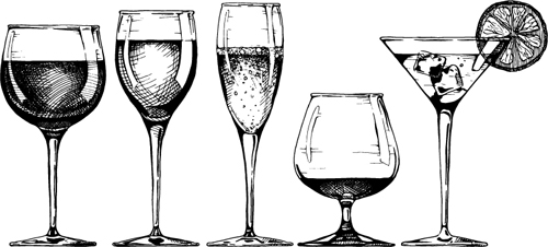 500x226 Hand Drawn Cocktail Vintage Vector Free Download
