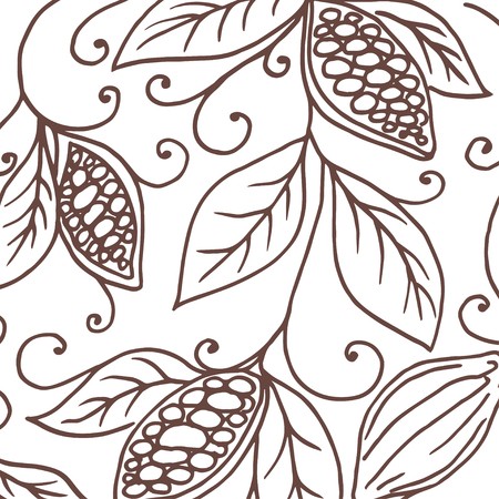 450x450 Hand Drawing Background Of Cocoa Beans Vector Illustration
