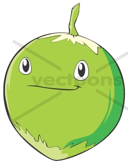 252x320 Happy Coconut Cartoon