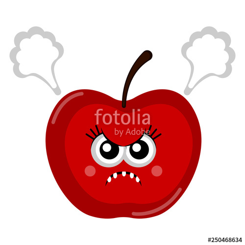 500x500 Isolated Angry Coconut Cartoon Vector Illustration Design Stock