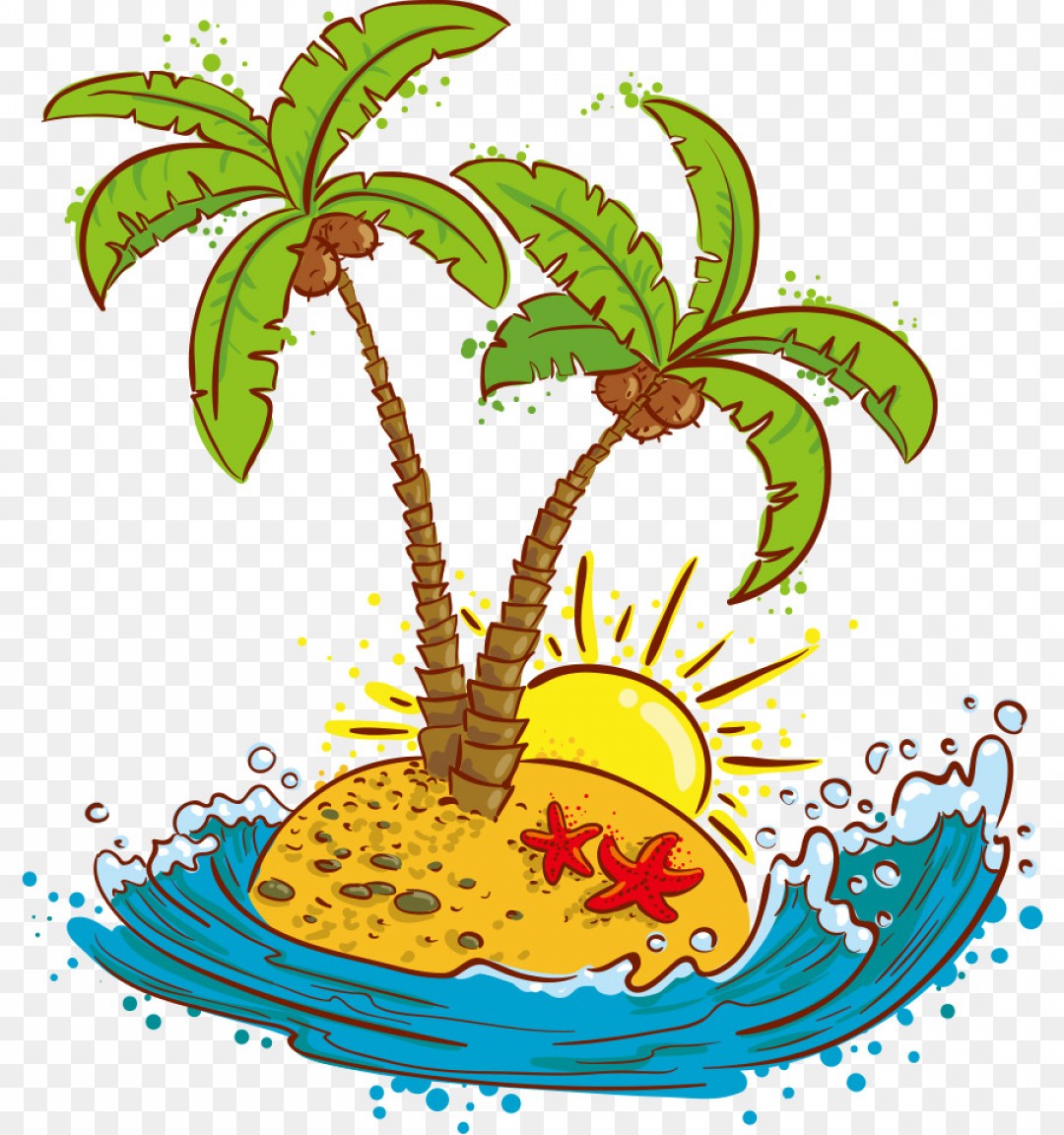 1080x1152 Png Coconut Cartoon Vector Sun Wave Palm Soidergi