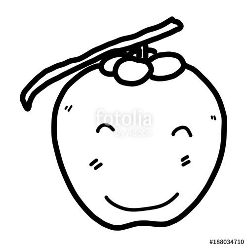 500x500 Smile Coconut Cartoon Vector And Illustration, Black And White