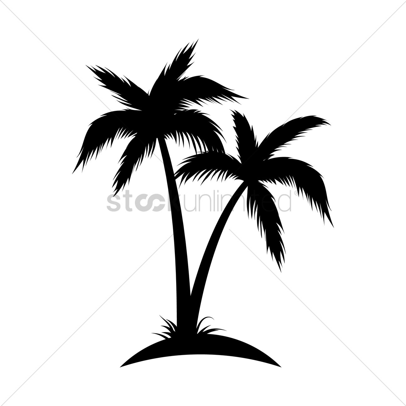 Silhouette Of Coconut Tree Vector Image 1300x1300 Silhouette Of Coconut Tree Vector Image