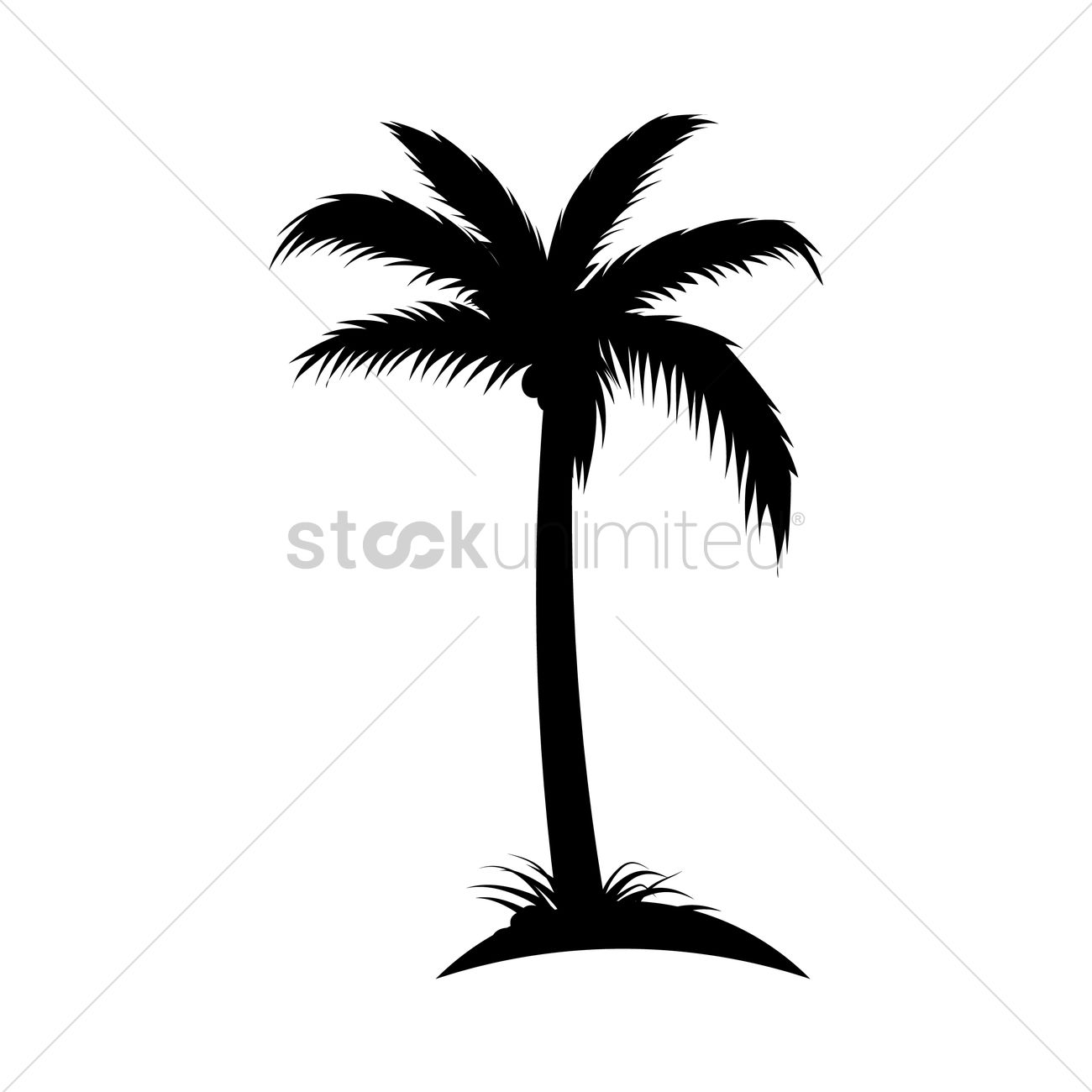 Silhouette Of Coconut Tree Vector Image 1300x1300 Silhouette Of Coconut Tree Vector Image