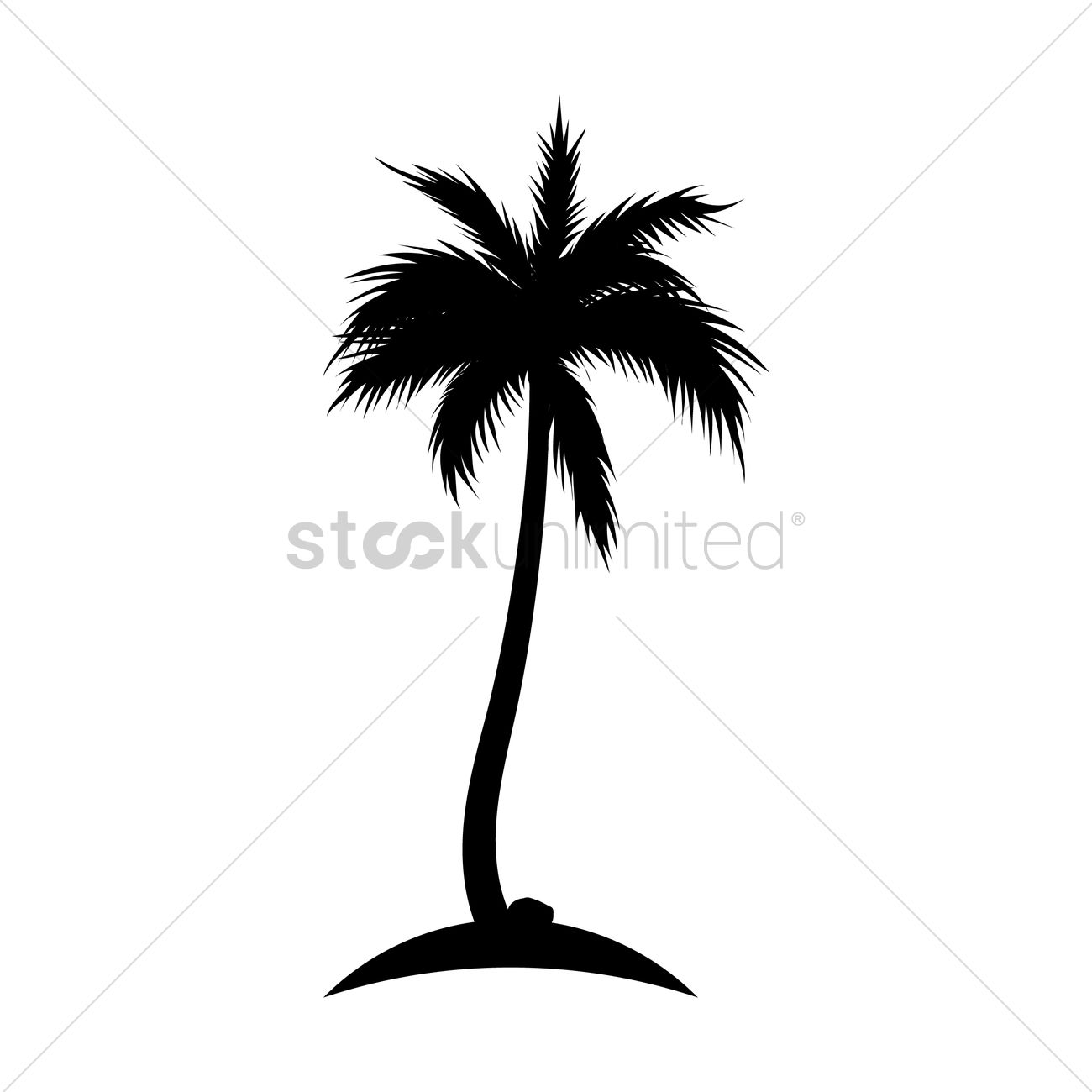 Silhouette Of Coconut Tree Vector Image 1300x1300 Silhouette Of Coconut Tree Vector Image