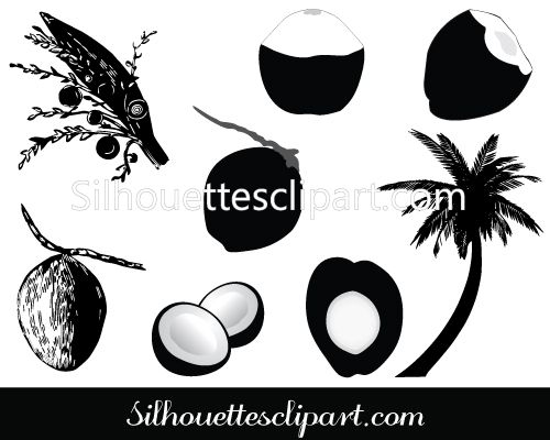 Coconut Silhouette Vector Silhouette Clip Art Silhouette 500x400 Coconut Silhouette Vector Silhouette Clip Art Silhouette