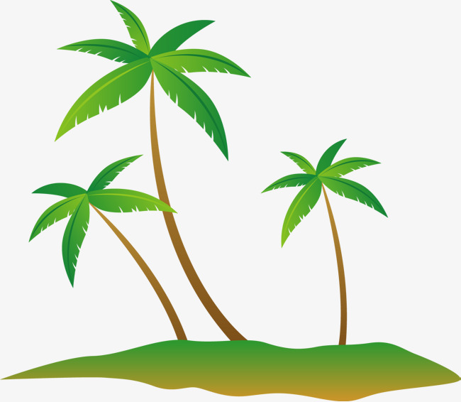 650x566 Cool Summer Coconut Tree Island Vector