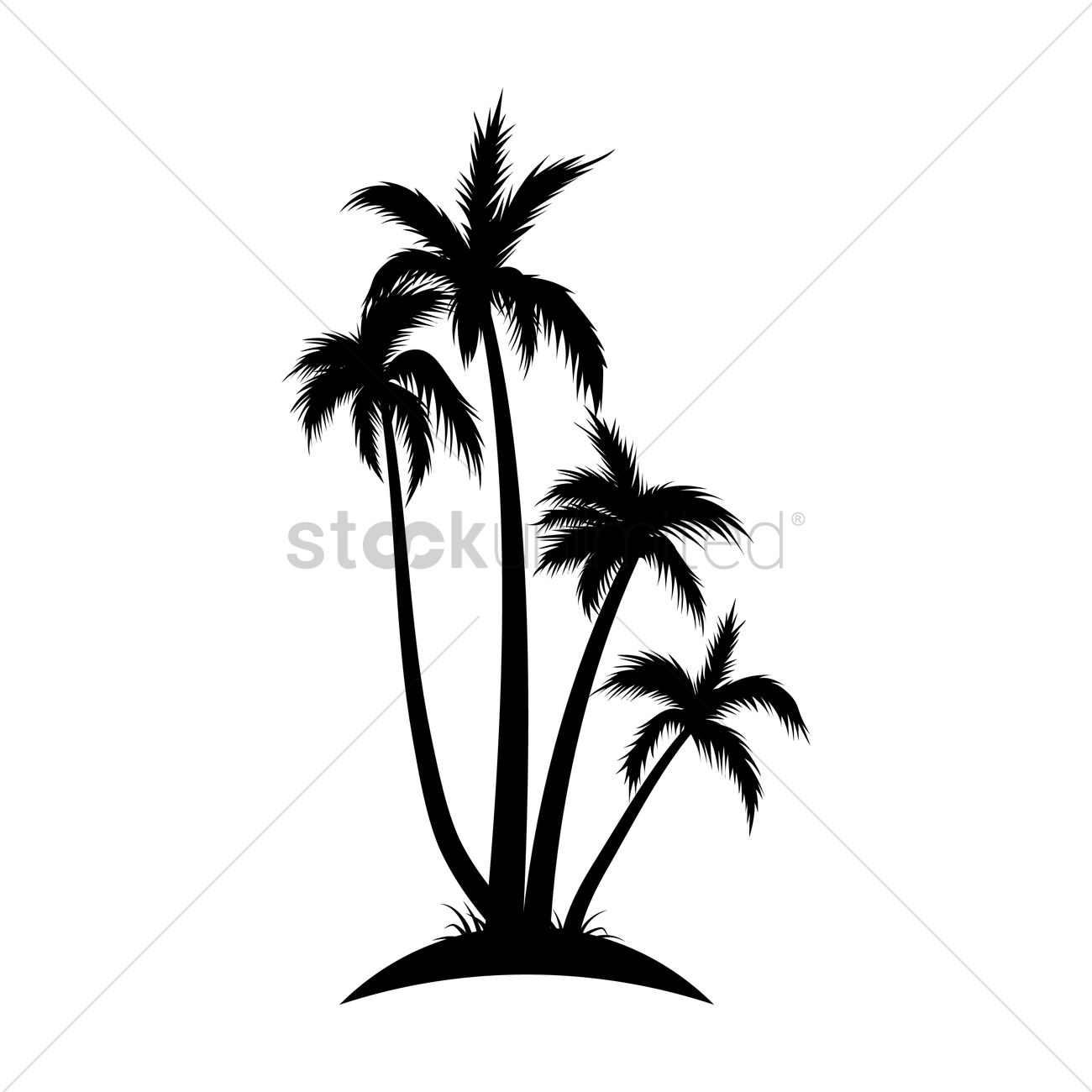 1300x1300 Silhouette Of Coconut Tree Vector Image