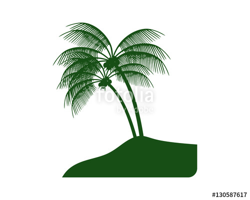 500x400 Green Coconut Tree Silhouette Stock Image And Royalty Free Vector