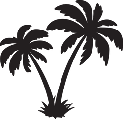 250x242 Palm Tree Coconut Vector Icon Sticker