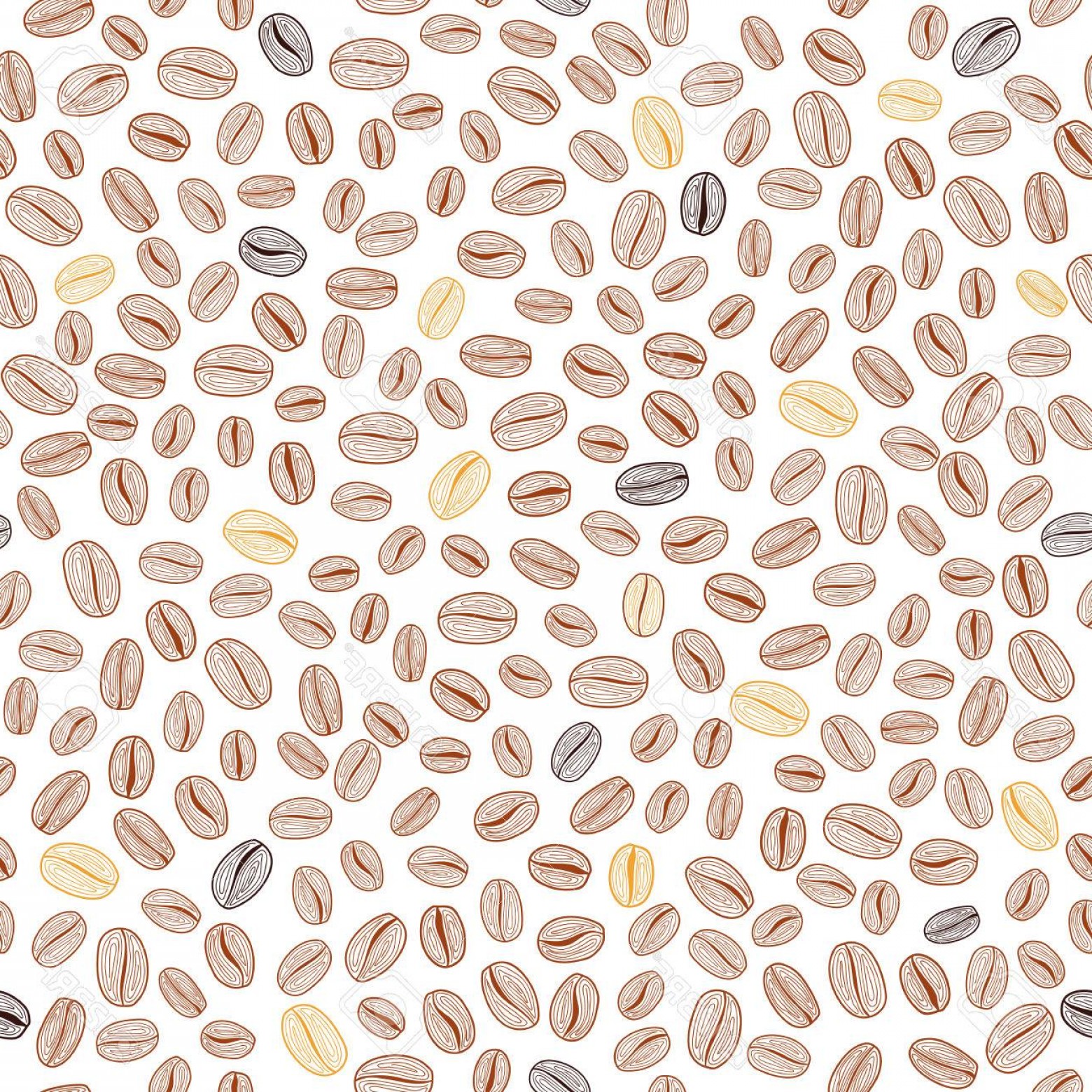 1560x1560 Photostock Vector Coffee Beans Endless Illustration Warm Broun