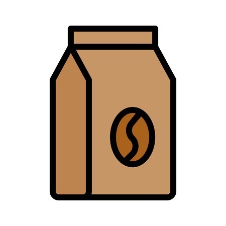450x450 Coffee Bag Vector, Filled Design Editable Outline Icon Royalty