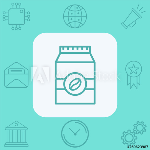 500x500 Coffee Bag Vector Icon Sign Symbol