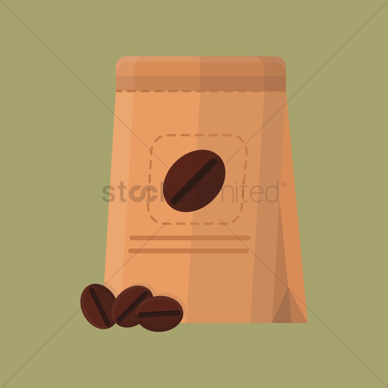 1300x1300 Coffee Bean Bag Vector Image