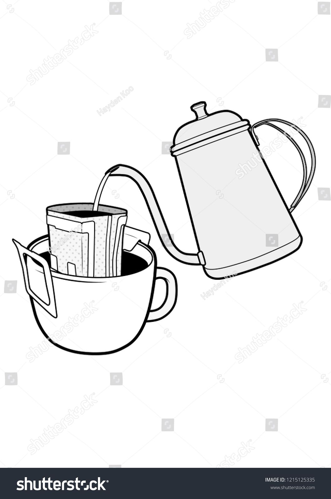 1061x1600 Drip Bag Coffee Cup Illustrator Vector Template Vector Design