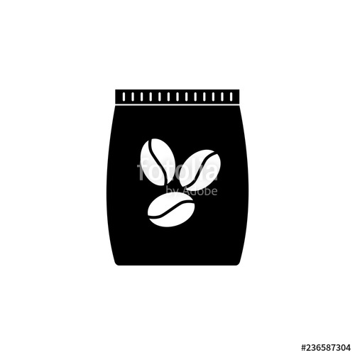 500x500 Paper Coffee Bag Vector Icon Filled Flat Sign For Mobile Concept