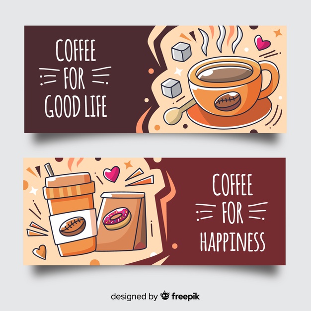 Hand Drawn Coffee Banner Vector Free Download 626x626 Hand Drawn Coffee Banner Vector Free Download