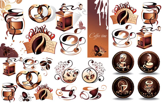 550x349 Retro Coffee Style Vector Set Free Download