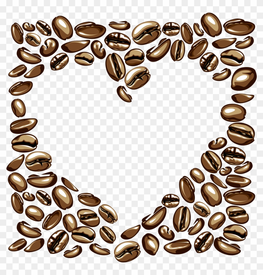 840x877 Vector Heart Shaped Peach Shade Coffee Beans