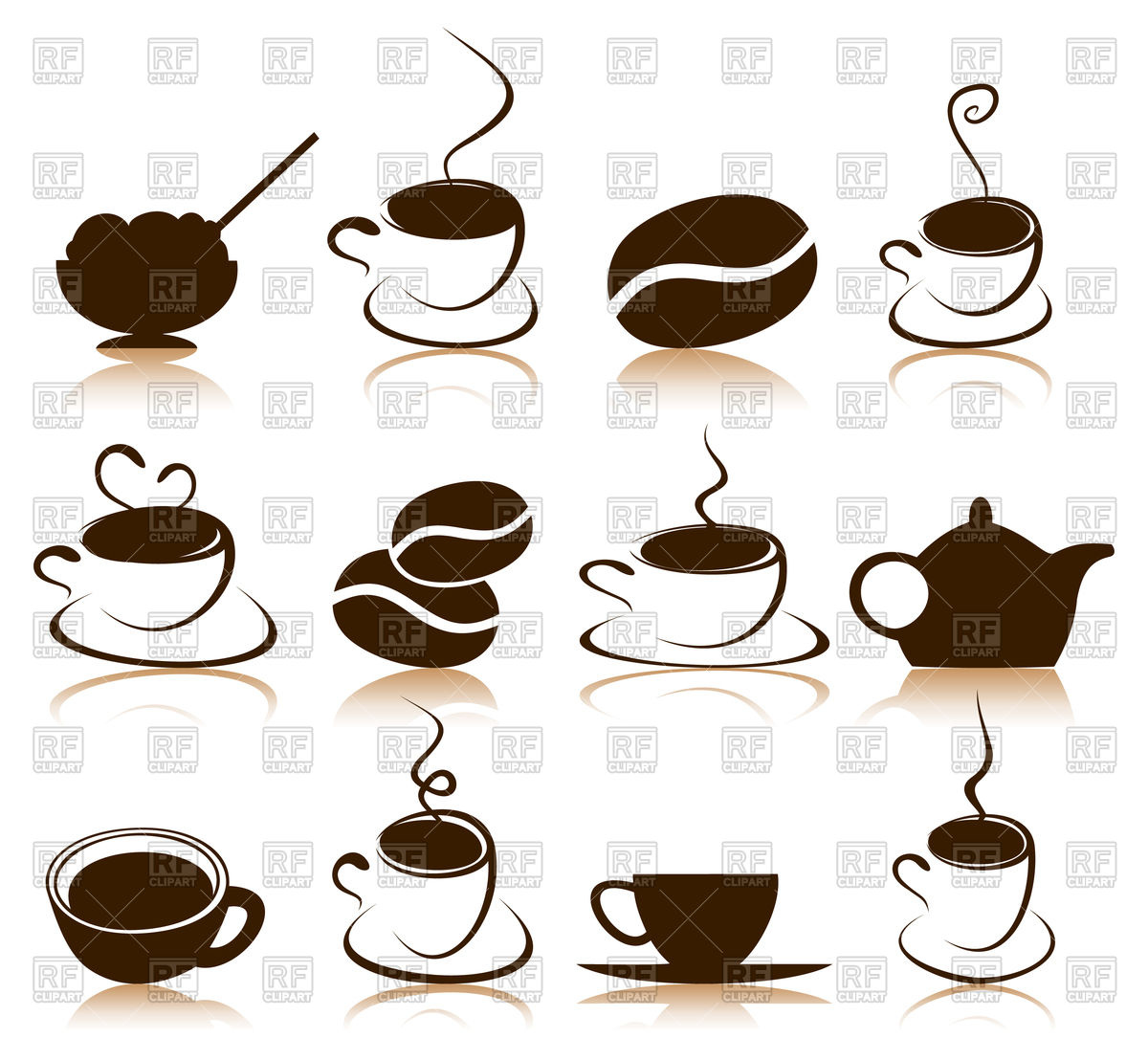 1200x1108 Set Of Coffee Icons Vector Image Of Signs, Symbols, Maps