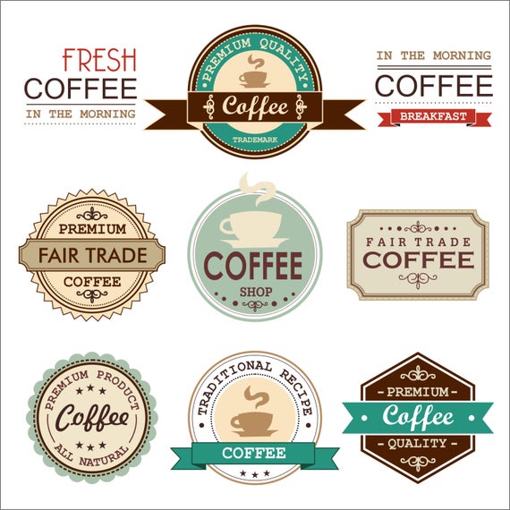 570x570 Vintage Retro Coffee Clipart Vector Instant Download Etsy