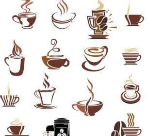 336x280 Coffee Cup Icons Vector Pack