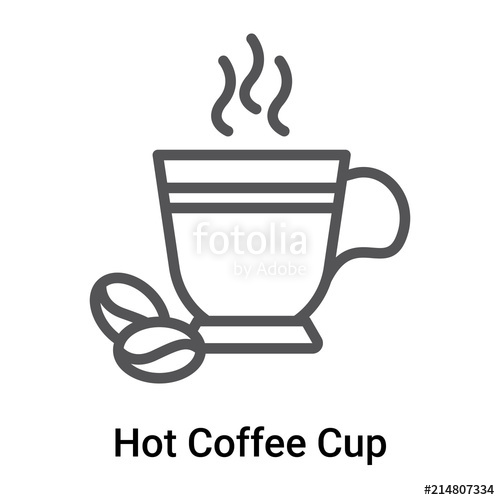 500x500 Hot Coffee Cup Icon Vector Sign And Symbol Isolated On White